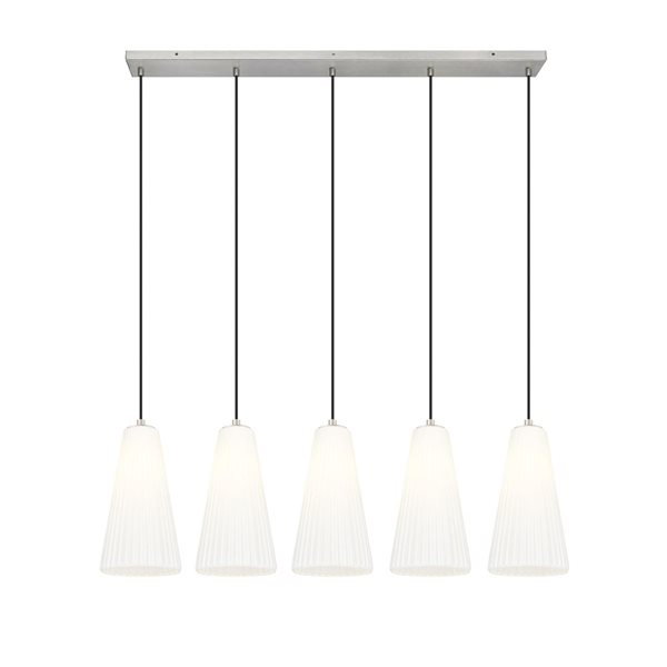 Z-Lite Farrell Brushed Nickel 5 Light Linear Chandelier