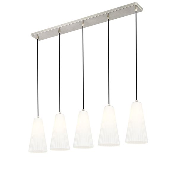 Z-Lite Farrell Brushed Nickel 5 Light Linear Chandelier