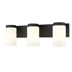 Z-Lite Burk Matte Black 3 Light Vanity