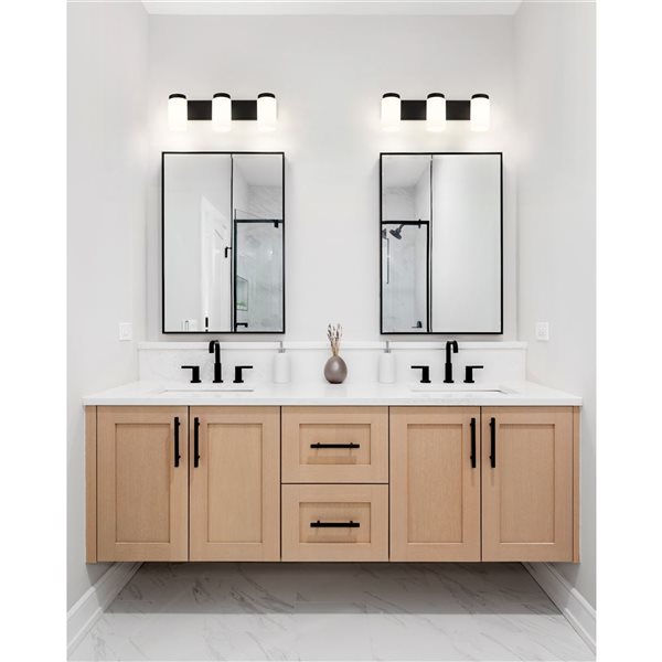 Z-Lite Burk Matte Black 3 Light Vanity