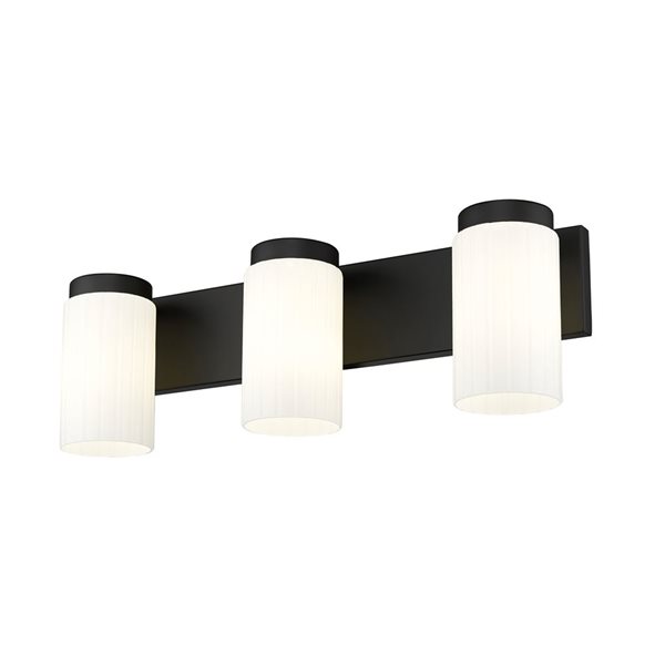 Z-Lite Burk Matte Black 3 Light Vanity