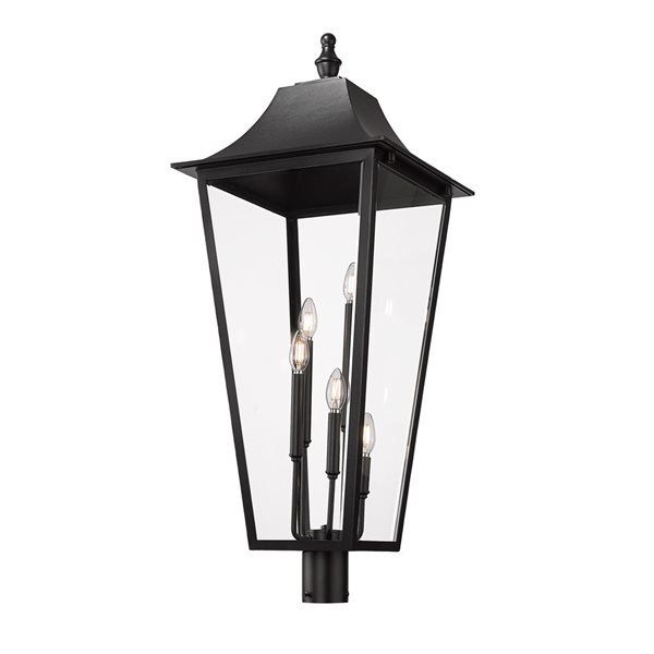 Z-Lite Gannon Black 5 Light Outdoor Post Mount Fixture