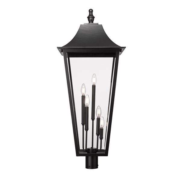 Z-Lite Gannon Black 5 Light Outdoor Post Mount Fixture