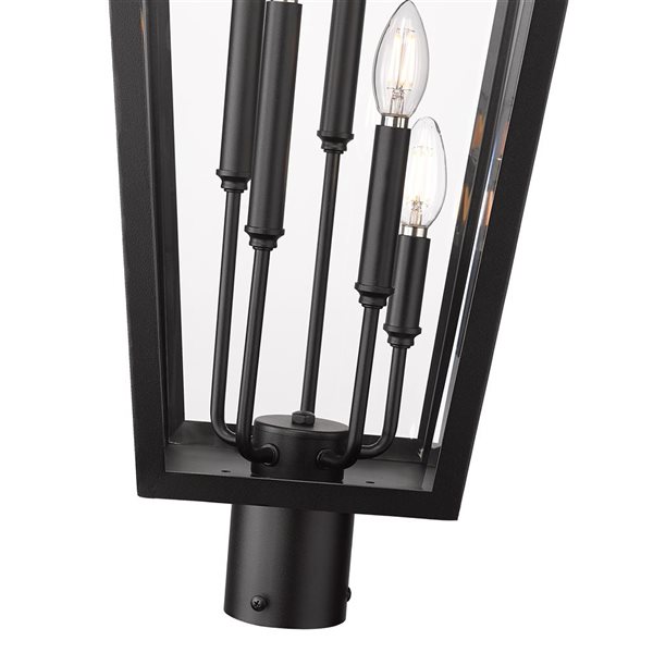 Z-Lite Gannon Black 5 Light Outdoor Post Mount Fixture