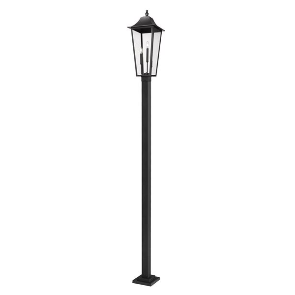 Z-Lite Gannon Black 3 Light Outdoor Post Mounted Fixture