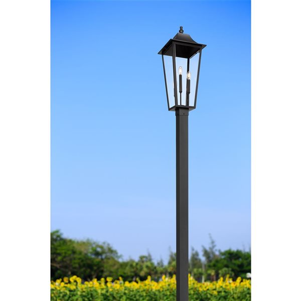 Z-Lite Gannon Black 3 Light Outdoor Post Mounted Fixture