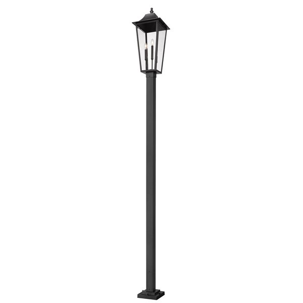 Z-Lite Gannon Black 3 Light Outdoor Post Mounted Fixture