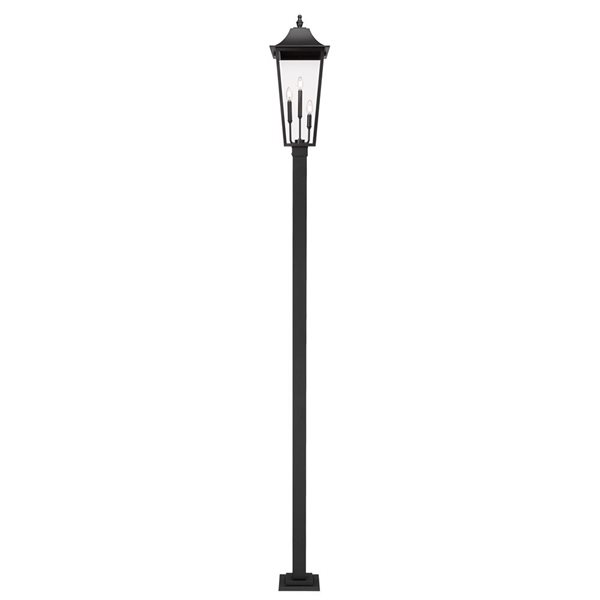 Z-Lite Gannon Black 3 Light Outdoor Post Mounted Fixture