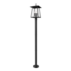 Z-Lite Rainer Black 4 Light Outdoor Post Mounted Fixture