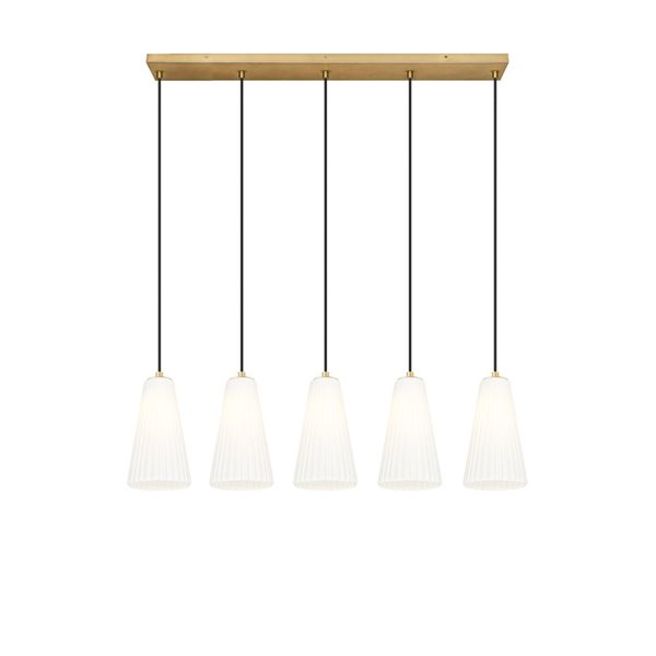 Z-Lite Farrell Modern Gold 5 Light Linear Chandelier