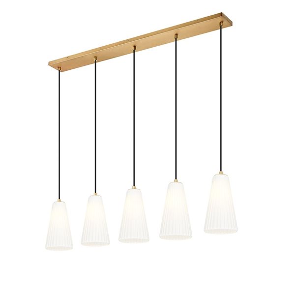 Z-Lite Farrell Modern Gold 5 Light Linear Chandelier