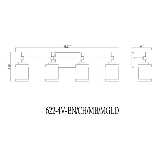 Z-Lite Cadoc Chrome 4 Light Vanity