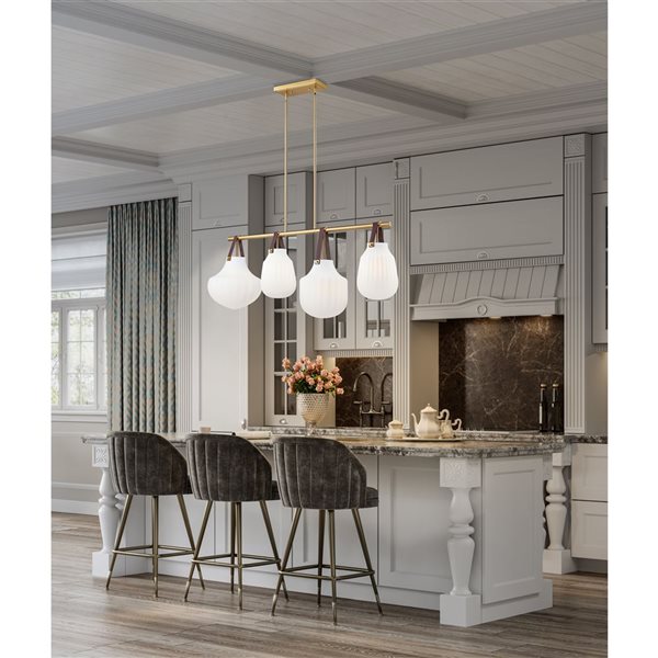 Z-Lite Newbury Modern Gold 4 Light Pendant