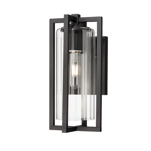 Z-Lite Aura Black 1 Light Outdoor Wall Light