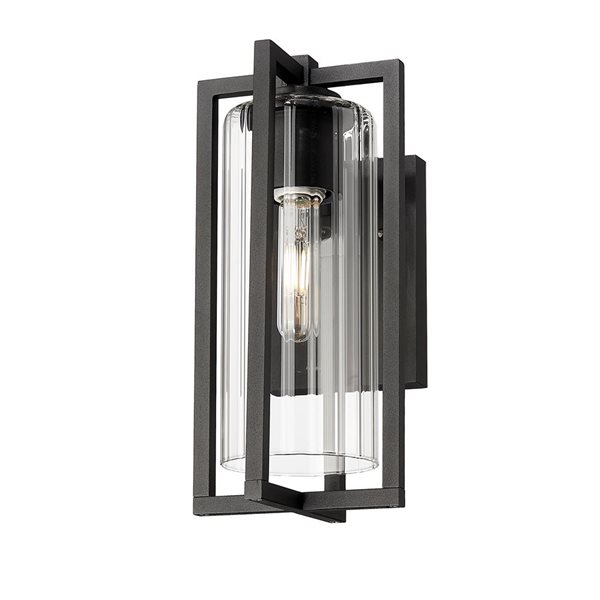 Z-Lite Aura Black 1 Light Outdoor Wall Light