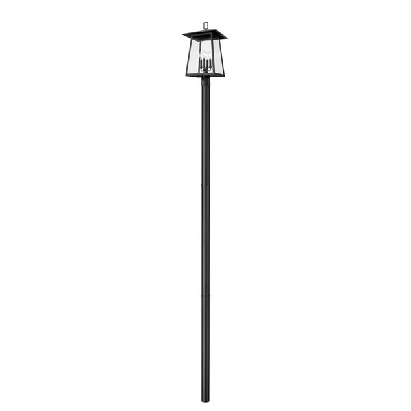 Z-Lite Rainer Black 4 Light Outdoor Post Mounted Fixture