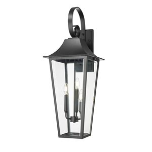 Z-Lite Gannon Black 3 Light Outdoor Wall Light