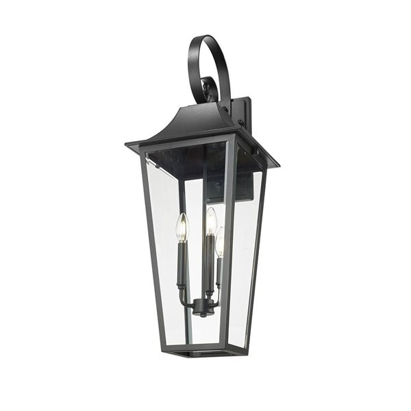 Z-Lite Gannon Black 3 Light Outdoor Wall Light