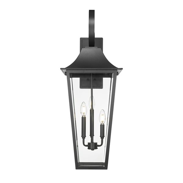 Z-Lite Gannon Black 3 Light Outdoor Wall Light