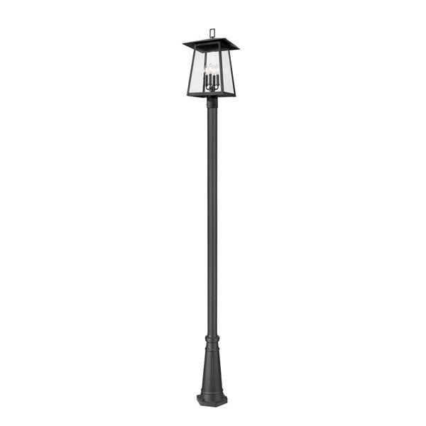 Z-Lite Rainer Black 4 Light Outdoor Post Mounted Fixture