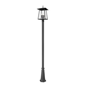 Z-Lite Rainer Black 4 Light Outdoor Post Mounted Fixture