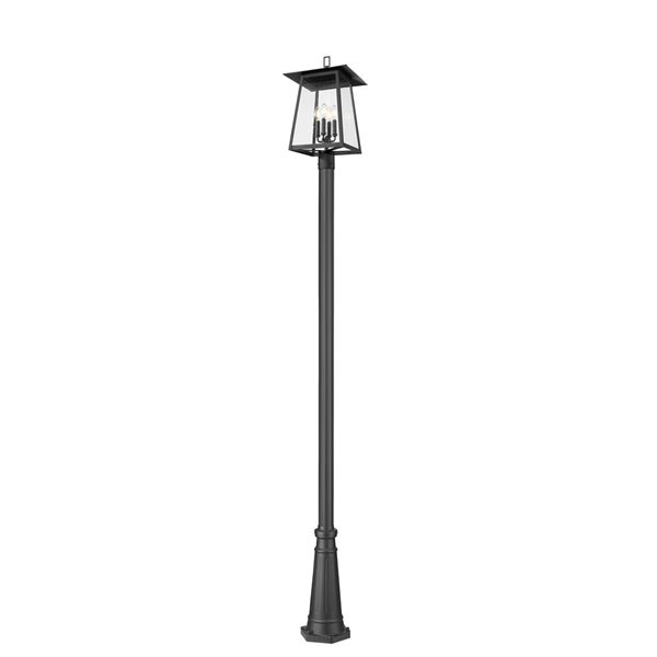 Z-Lite Rainer Black 4 Light Outdoor Post Mounted Fixture