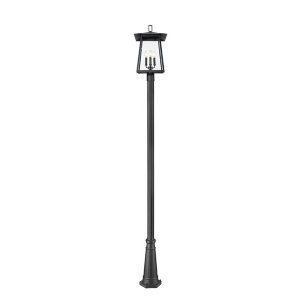 Z-Lite Rainer Black 4 Light Outdoor Post Mounted Fixture