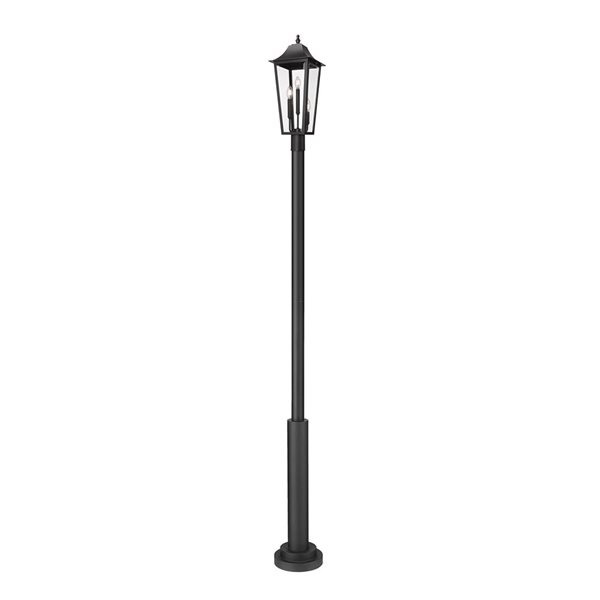 Z-Lite Gannon Black 3 Light Outdoor Post Mounted Fixture