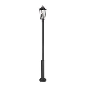 Z-Lite Gannon Black 3 Light Outdoor Post Mounted Fixture