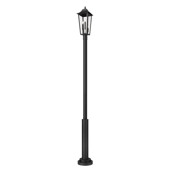 Z-Lite Gannon Black 3 Light Outdoor Post Mounted Fixture