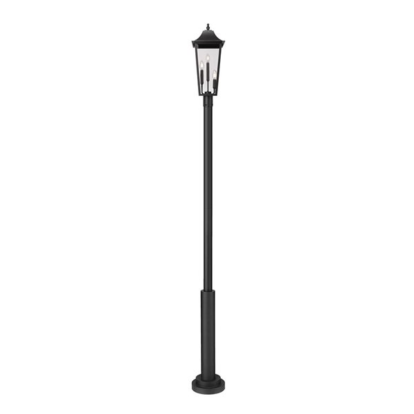 Z-Lite Gannon Black 3 Light Outdoor Post Mounted Fixture