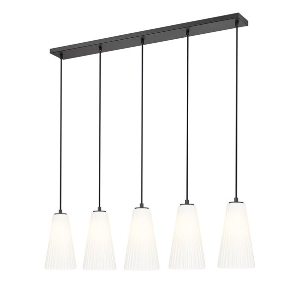 Z-Lite Farrell Matte Black 5 Light Linear Chandelier