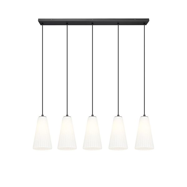 Z-Lite Farrell Matte Black 5 Light Linear Chandelier