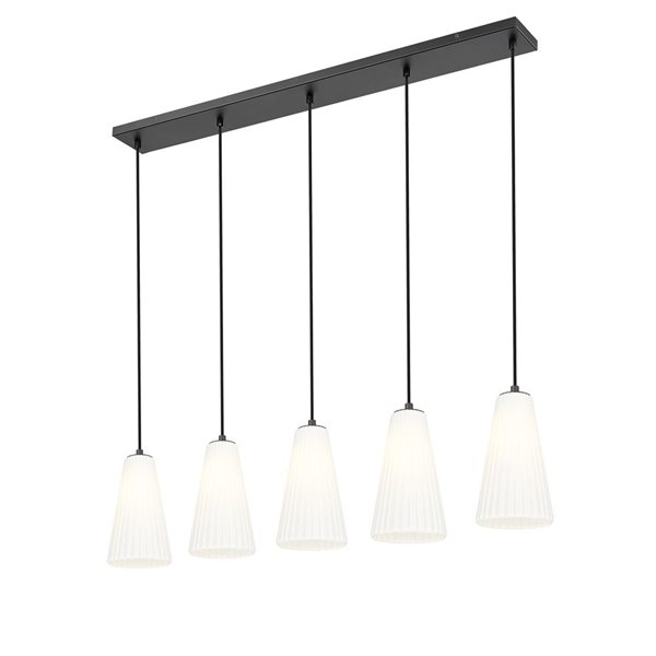 Z-Lite Farrell Matte Black 5 Light Linear Chandelier