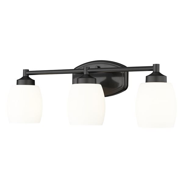 Z-Lite Kendrick Matte Black 3 Light Vanity