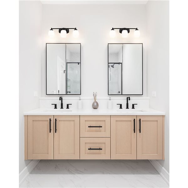 Z-Lite Kendrick Matte Black 3 Light Vanity