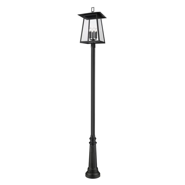 Z-Lite Rainer Black 6 Light Outdoor Post Mounted Fixture