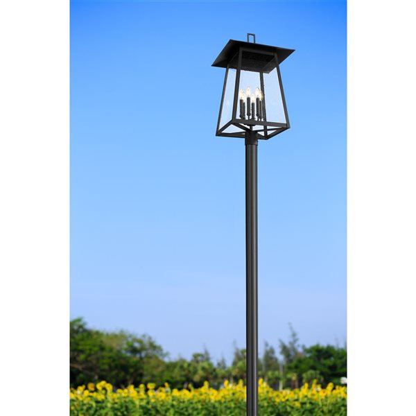 Z-Lite Rainer Black 6 Light Outdoor Post Mounted Fixture