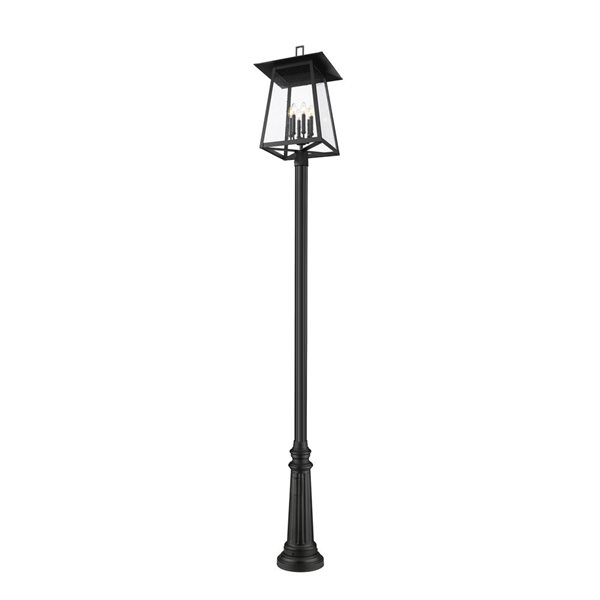 Z-Lite Rainer Black 6 Light Outdoor Post Mounted Fixture