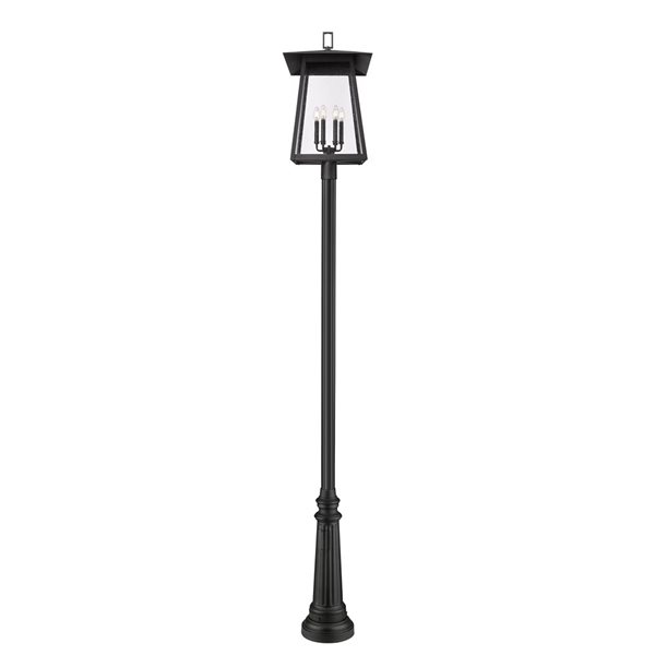 Z-Lite Rainer Black 6 Light Outdoor Post Mounted Fixture