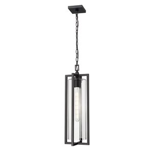 Z-Lite Aura Black 1 Light Outdoor Chain Mount Ceiling Fixture