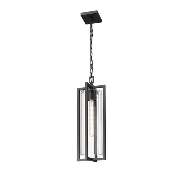 Z-Lite Aura Black 1 Light Outdoor Chain Mount Ceiling Fixture