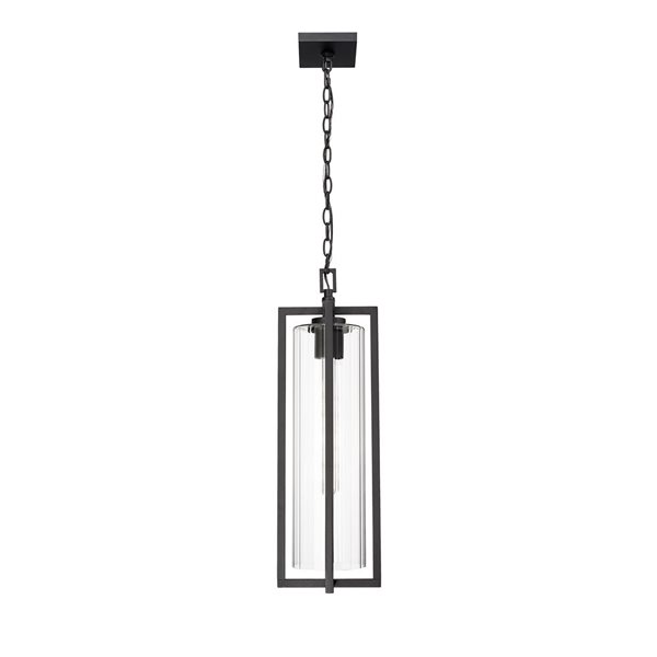 Z-Lite Aura Black 1 Light Outdoor Chain Mount Ceiling Fixture