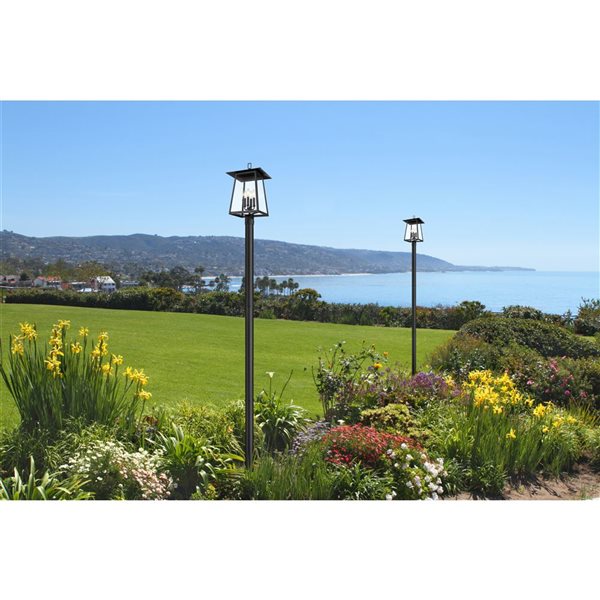 Z-Lite Rainer Black 4 Light Outdoor Post Mounted Fixture