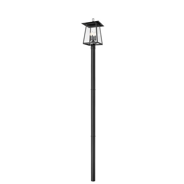 Z-Lite Rainer Black 4 Light Outdoor Post Mounted Fixture