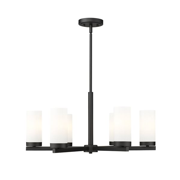 Z-Lite Danica Matte Black 6 Light Chandelier