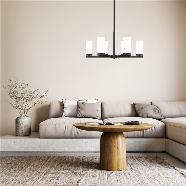 Z-Lite Danica Matte Black 6 Light Chandelier