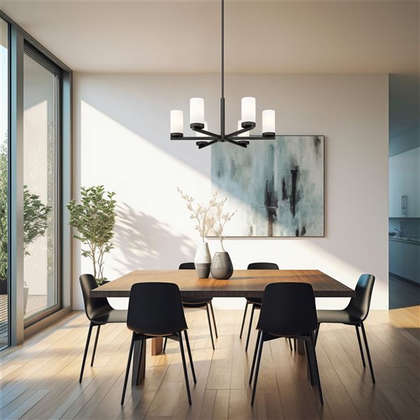 Z-Lite Danica Matte Black 6 Light Chandelier