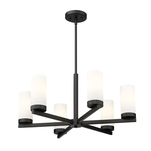 Z-Lite Danica Matte Black 6 Light Chandelier