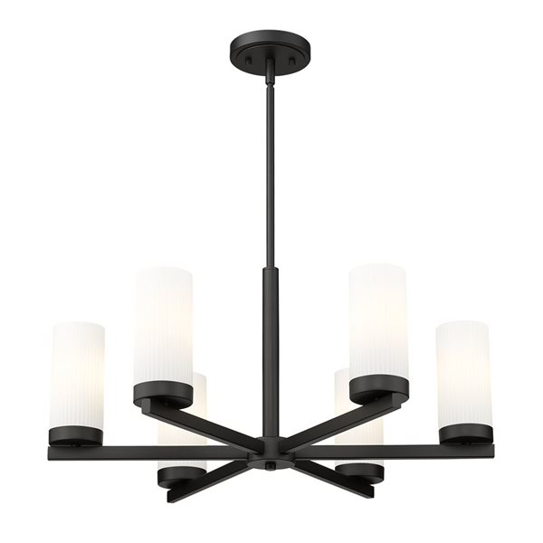 Z-Lite Danica Matte Black 6 Light Chandelier